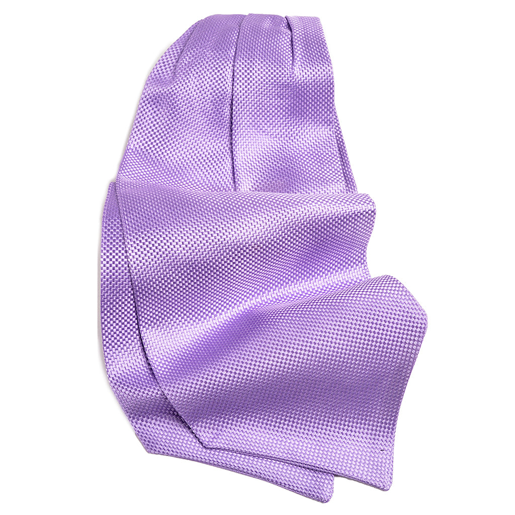 Lilac Oxford Weave Textured Silk Woven Jacquard Ascot by Dion