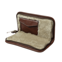 Shearling Lined Accessories Case in Seven Hills Chocolate by Moore & Giles