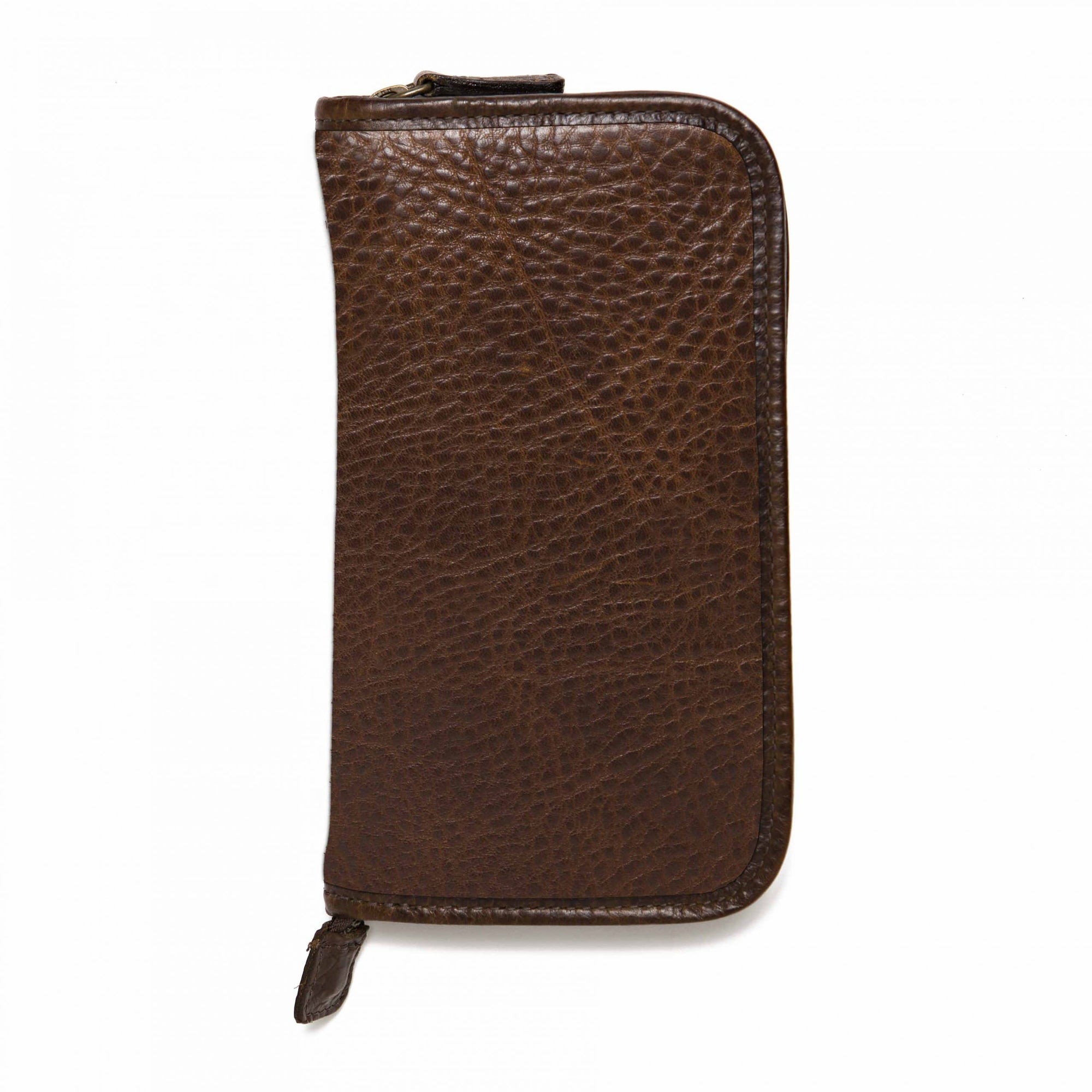 Shearling Lined Accessories Case in Titan Milled Brown by Moore & Giles