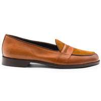 Alberto Italian Calf & Suede Loafer in Cognac by Zelli Italia