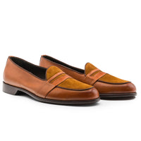 Alberto Italian Calf & Suede Loafer in Cognac by Zelli Italia