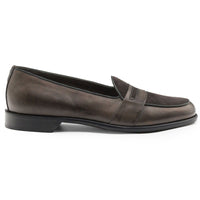 Alberto Italian Calf & Suede Loafer in Charcoal by Zelli Italia