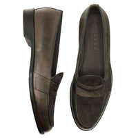 Alberto Italian Calf & Suede Loafer in Charcoal by Zelli Italia