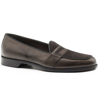 Alberto Italian Calf & Suede Loafer in Charcoal by Zelli Italia