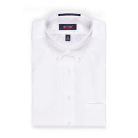 'Arthur' Beyond Non-Iron® Stretch Cotton Dress Shirt with Button Down Collar in White by Batton