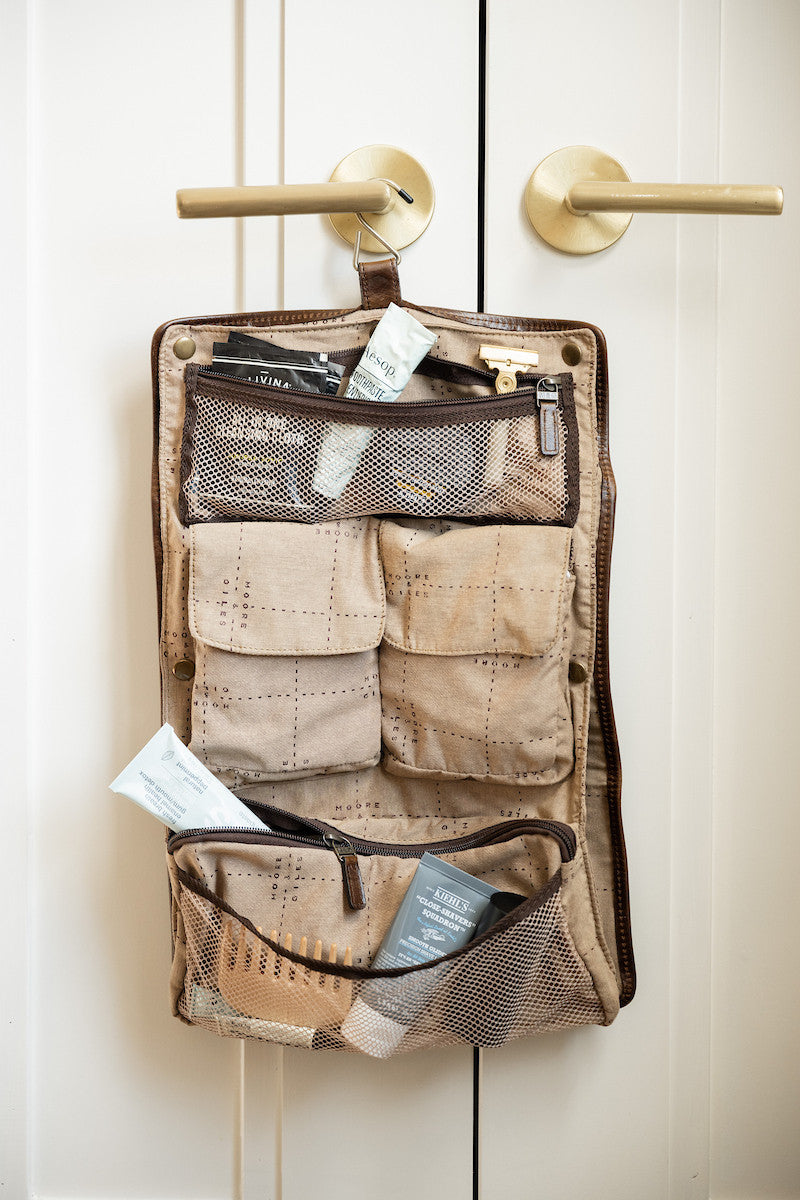 Austin Hanging Wash Kit in Brompton Brown by Moore & Giles