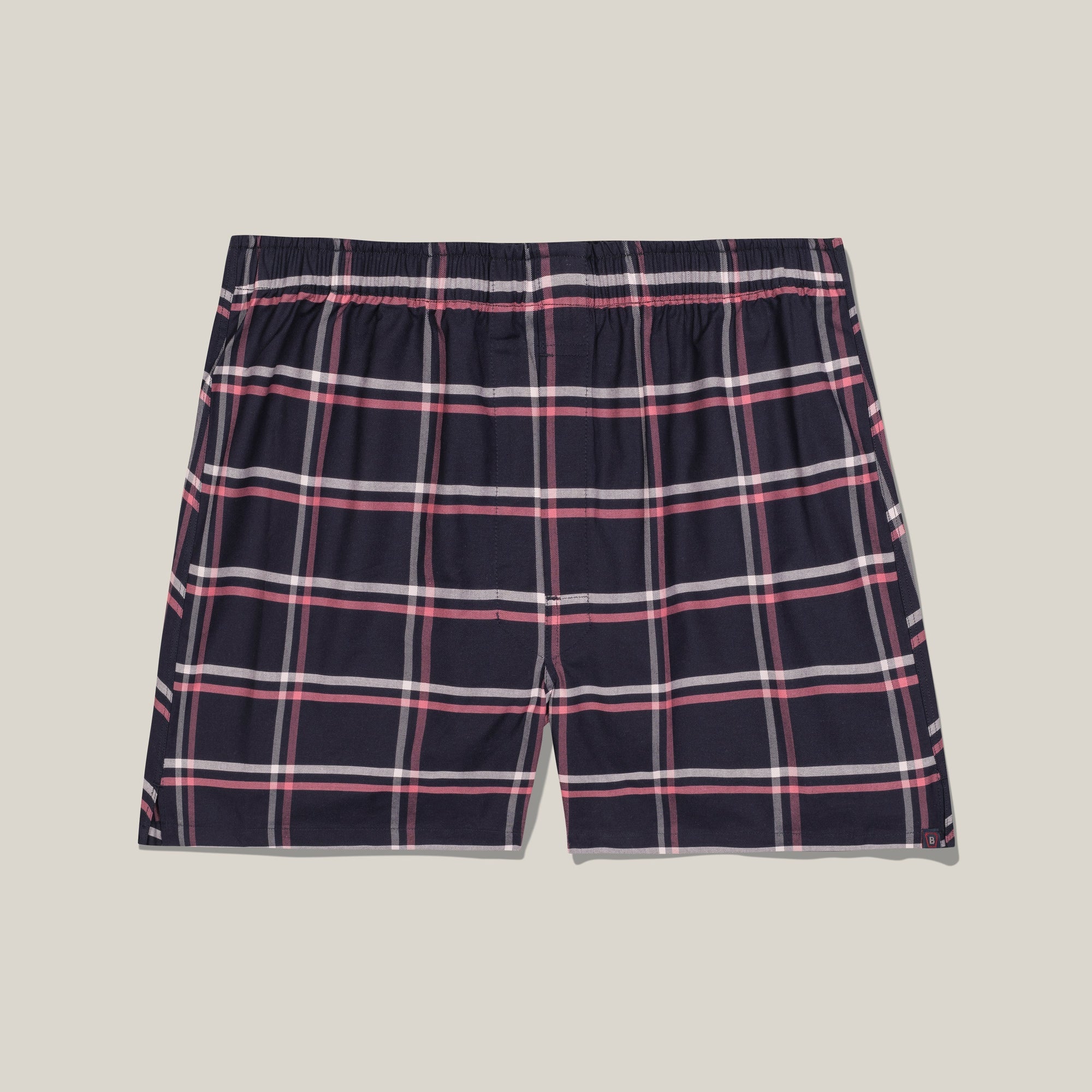Plaid Cotton Poplin Boxer in Navy and Pink (Size XX-Large) by Bills Khakis