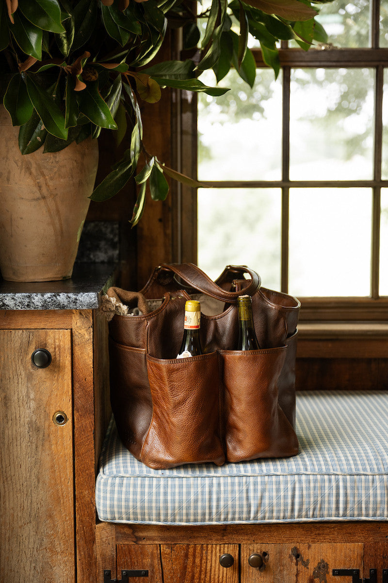 Belle Picnic Tote in Titan Milled Honey & Titan Milled Brown by Moore & Giles