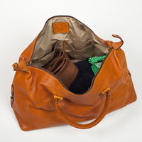 Benedict Leather Weekend Bag in Modern Saddle by Moore & Giles