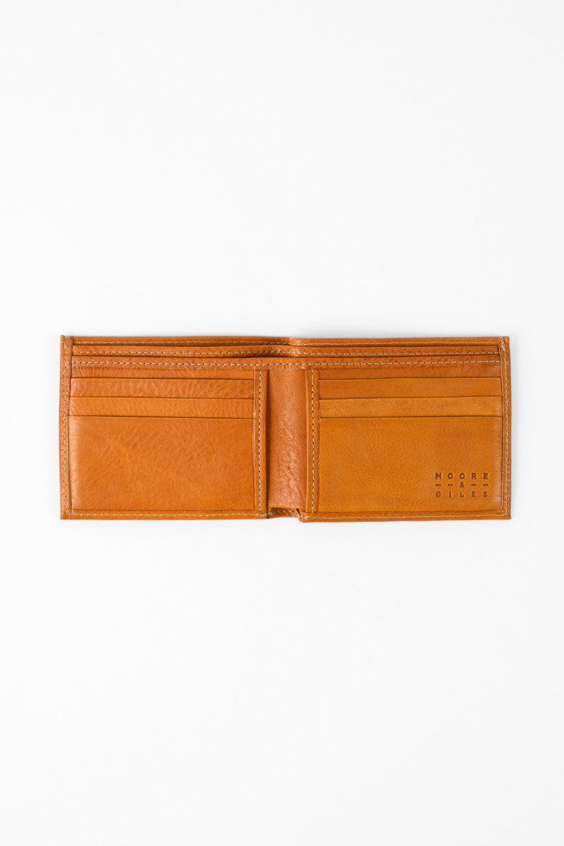 Bi-Fold Wallet in Modern Saddle by Moore & Giles
