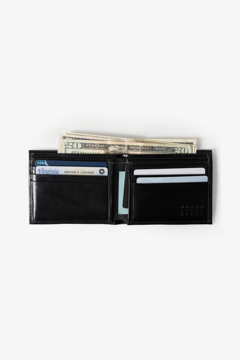 Bi-Fold Wallet in Brompton Black by Moore & Giles