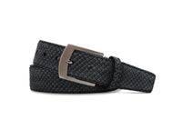 Sueded Belly-Cut Python Belt in Black by Brookes & Hyde