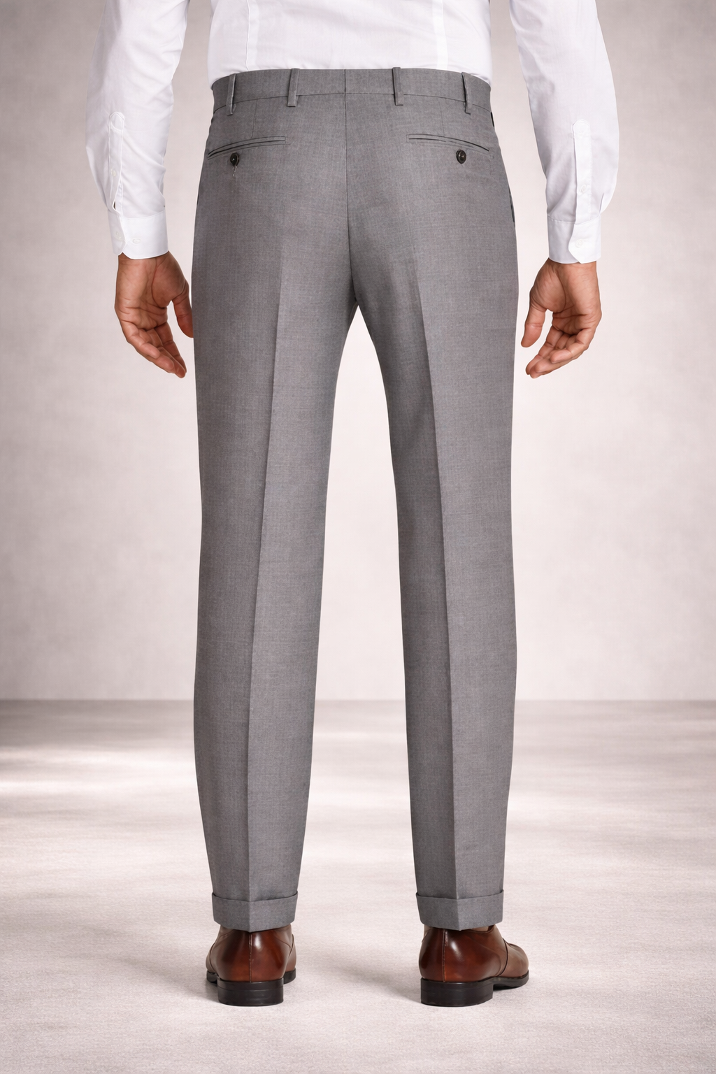 Bennett Double Pleated Super 120s Wool Serge Trouser in Light Grey (Full Fit) by Zanella