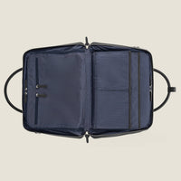 Duffle Suitcase in Beige Herringbone Waxed Canvas with Black Leather Trim by Wool & Oak