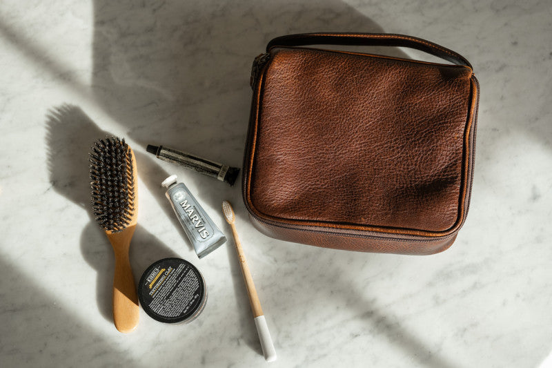 Donald Wash Kit in Titan Milled Brown by Moore & Giles