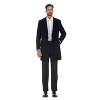 Black Wool Blend SLIM FIT Topcoat (Regular, Short, & Long Lengths) by English Laundry