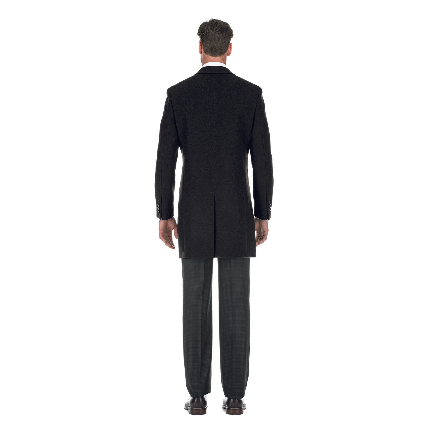 Black Wool Blend SLIM FIT Topcoat (Regular, Short, & Long Lengths) by English Laundry