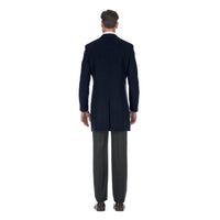Navy Wool Blend SLIM FIT Topcoat (Regular & Long Lengths) by English Laundry
