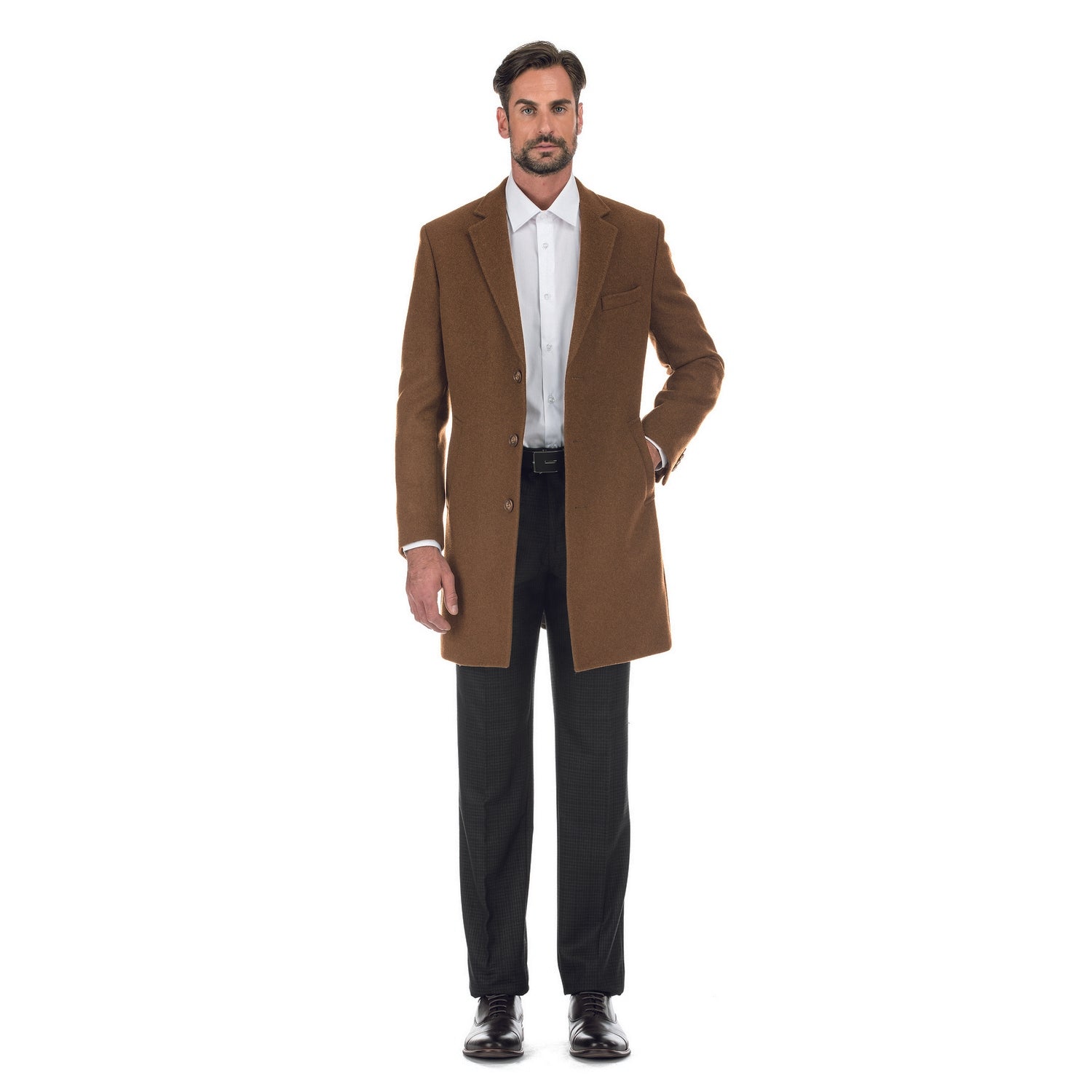 Camel Wool Blend SLIM FIT Topcoat (Regular, Short, & Long Lengths) by English Laundry