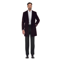 Burgundy Wool Blend SLIM FIT Topcoat (Regular & Long Lengths) by English Laundry