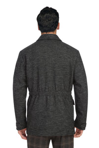 Wool Blend SLIM FIT Short Coat in Charcoal Check (Regular, Short, & Long Lengths) by English Laundry