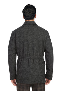 Wool Blend SLIM FIT Short Coat in Charcoal Check (Regular, Short, & Long Lengths) by English Laundry