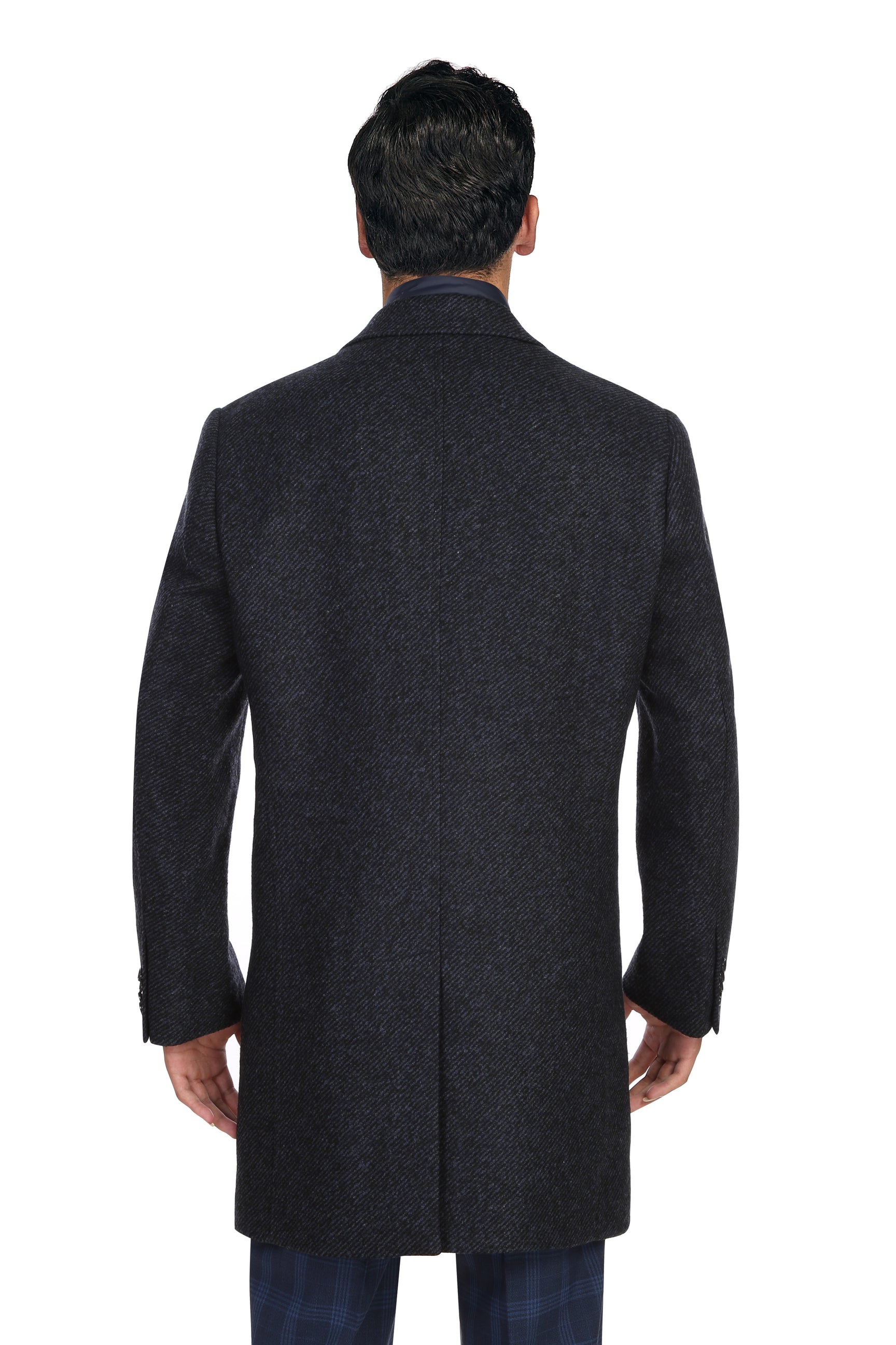 Wool Blend SLIM FIT Overcoat with Removable Quilted Lining in Navy (Regular, Short, & Long Lengths) by English Laundry
