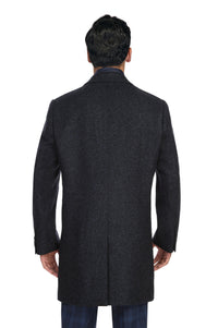 Wool Blend SLIM FIT Overcoat with Removable Quilted Lining in Navy (Regular, Short, & Long Lengths) by English Laundry