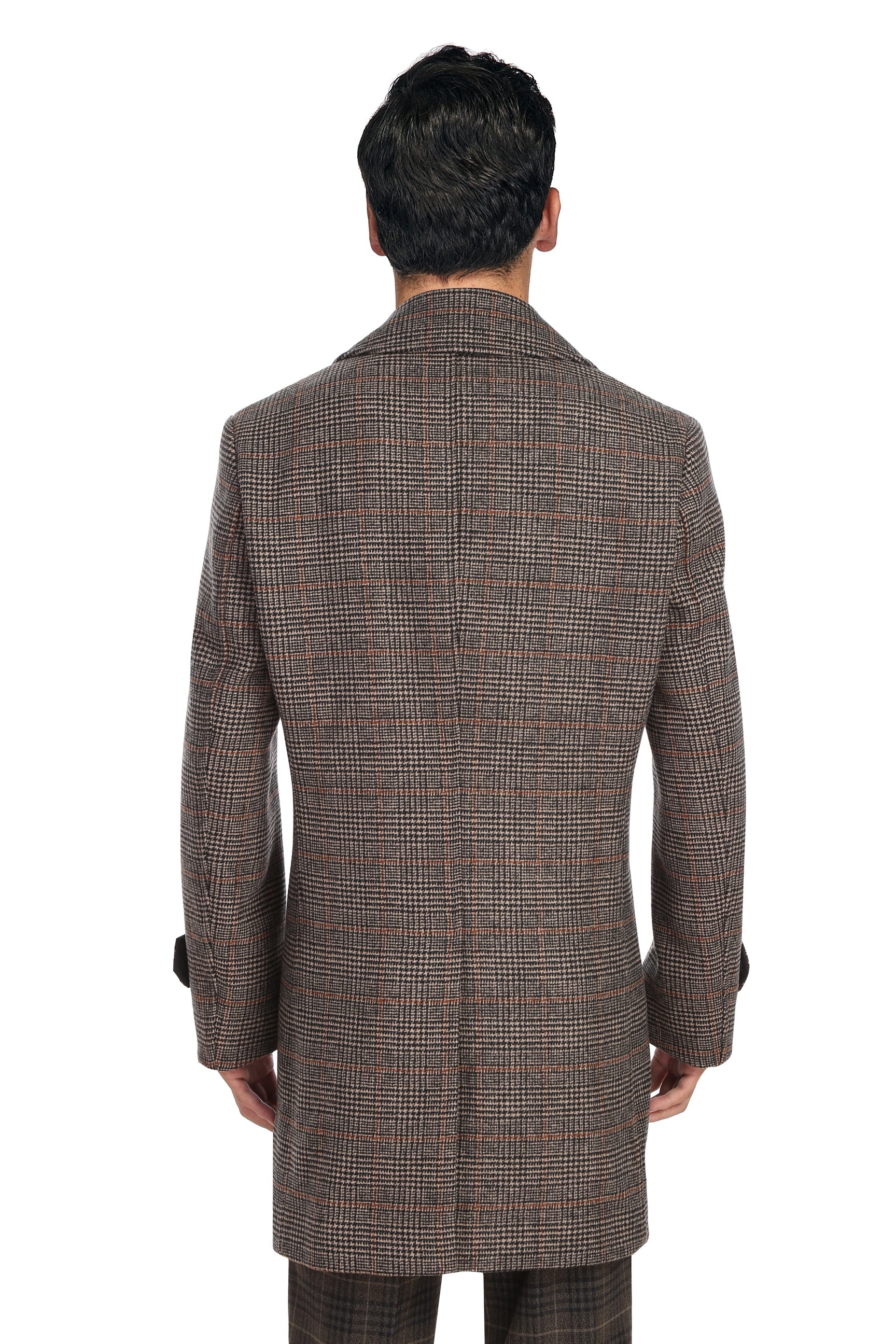 Wool Blend SLIM FIT Overcoat in Tan Plaid by English Laundry
