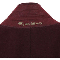 Wool Blend SLIM FIT Single Breasted Top Coat in Burgundy (Regular & Long Lengths) by English Laundry