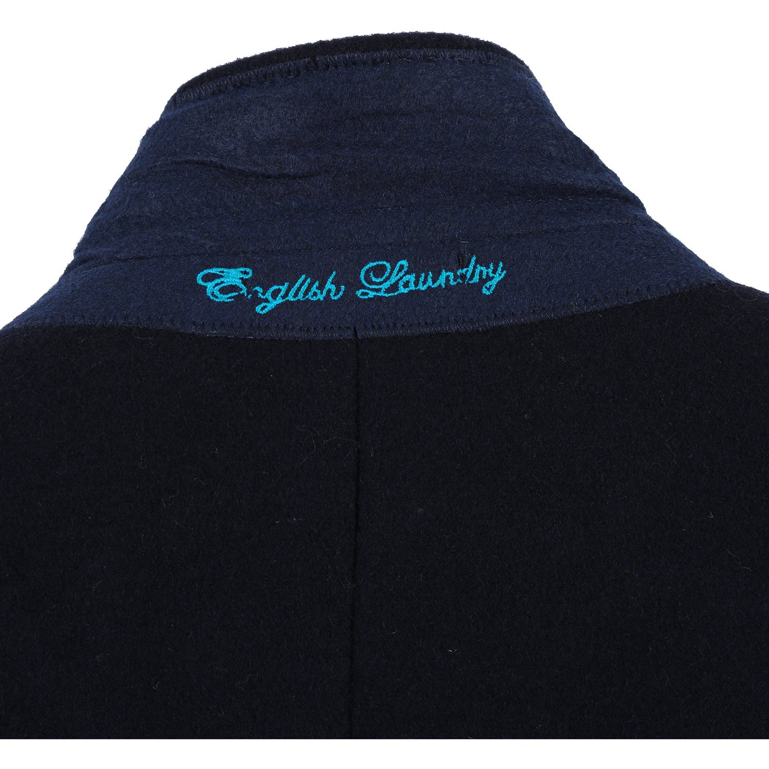 Navy Wool Blend SLIM FIT Topcoat (Regular & Long Lengths) by English Laundry