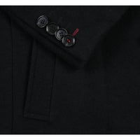 Wool Blend SLIM FIT Single Breasted Top Coat in Black (Regular, Short, & Long Lengths) by English Laundry