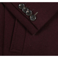 Burgundy Wool Blend SLIM FIT Topcoat (Regular & Long Lengths) by English Laundry