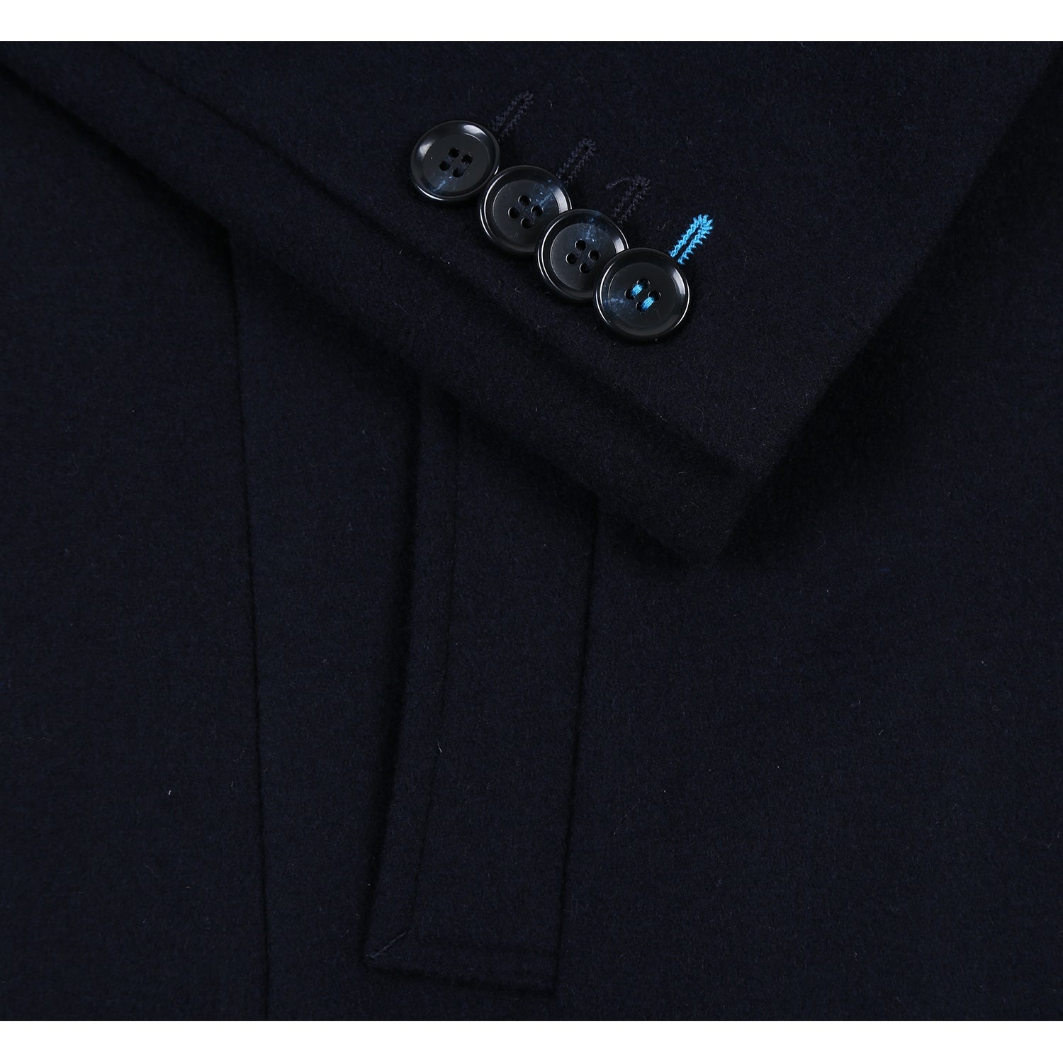 Wool Blend SLIM FIT Single Breasted Top Coat in Navy (Regular & Long Lengths) by English Laundry