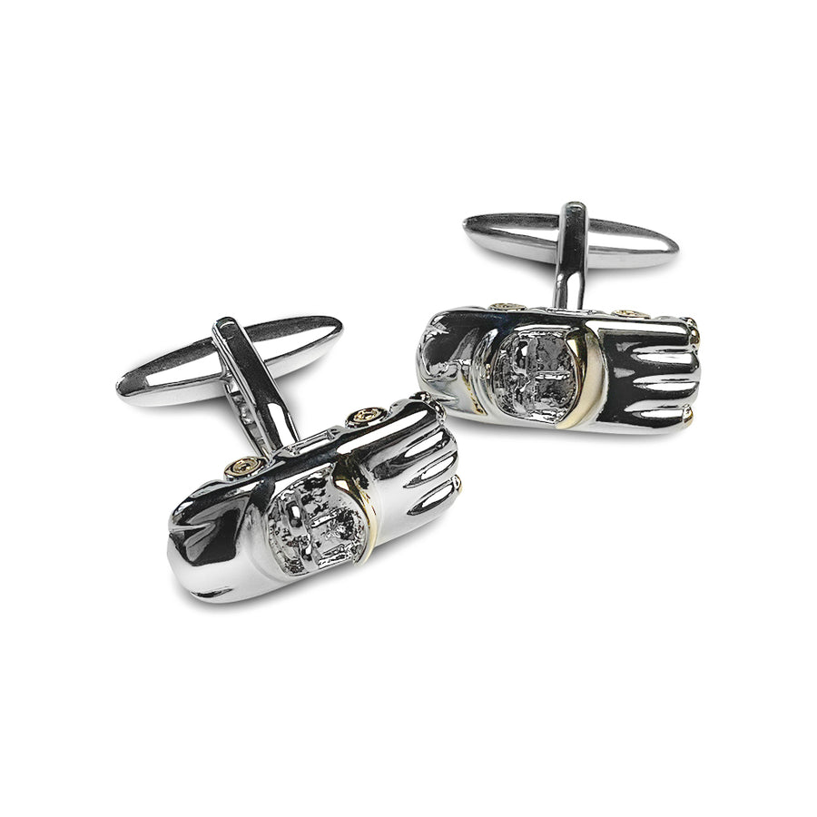Racing Car Silver Plated Cufflinks by Dion