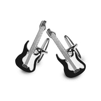 Electric Guitar Rhodium Plated Cufflinks by Dion