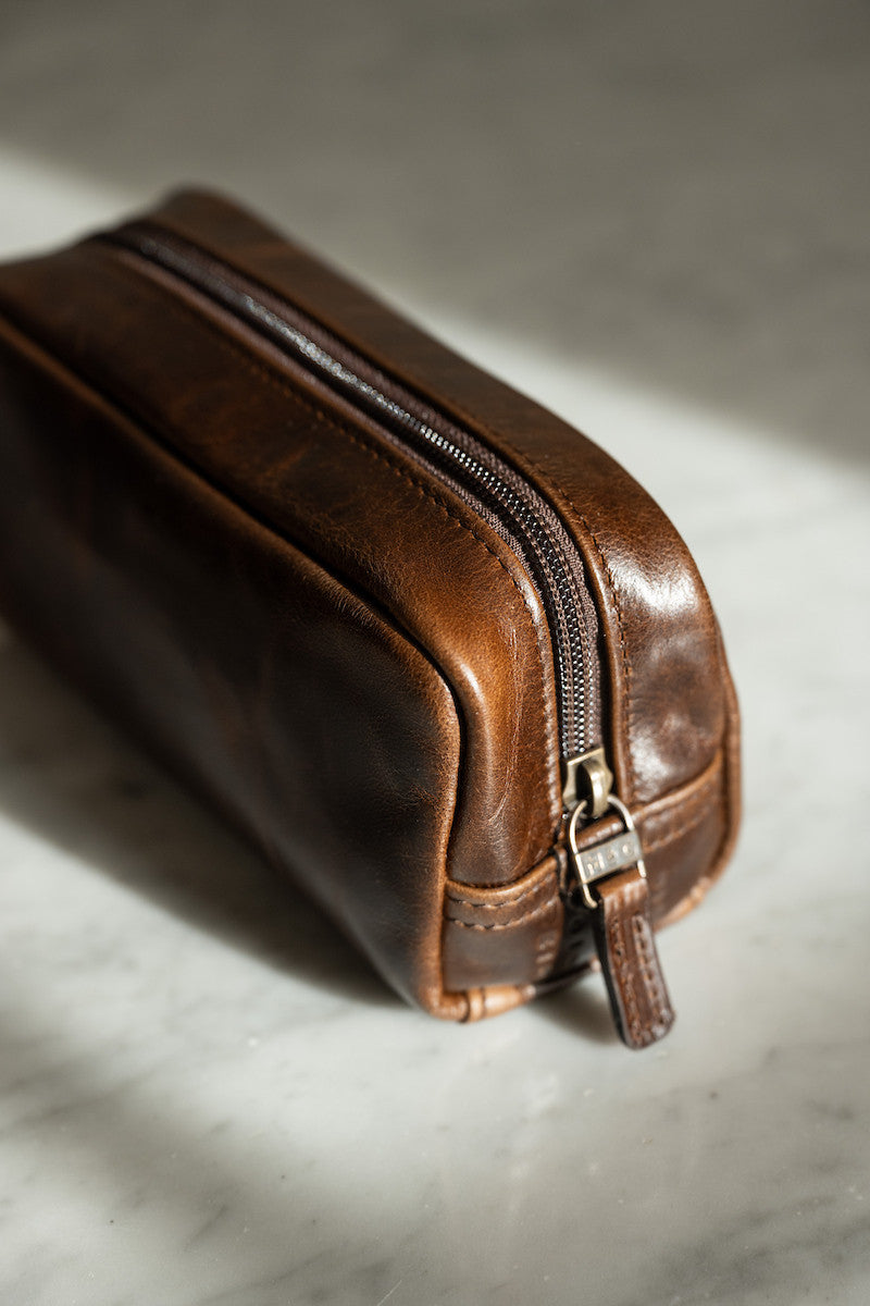 George Mini Wash Kit in Brompton Brown by Moore & Giles