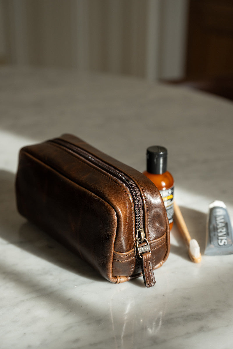 George Mini Wash Kit in Brompton Brown by Moore & Giles