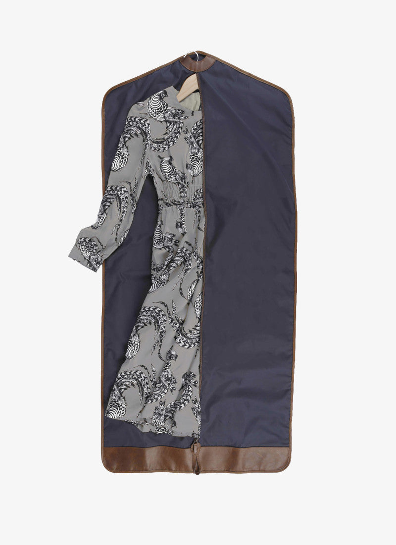 Goodwin Long Garment Sleeve in Navy Ventile and Baldwin Oak by Moore & Giles