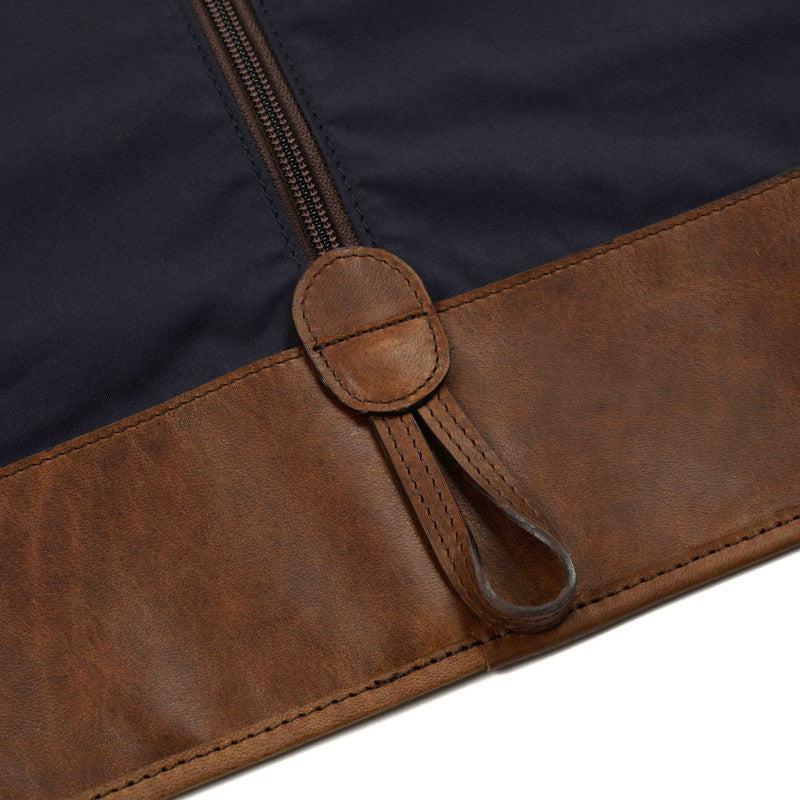 Goodwin Long Garment Sleeve in Navy Ventile and Baldwin Oak by Moore & Giles