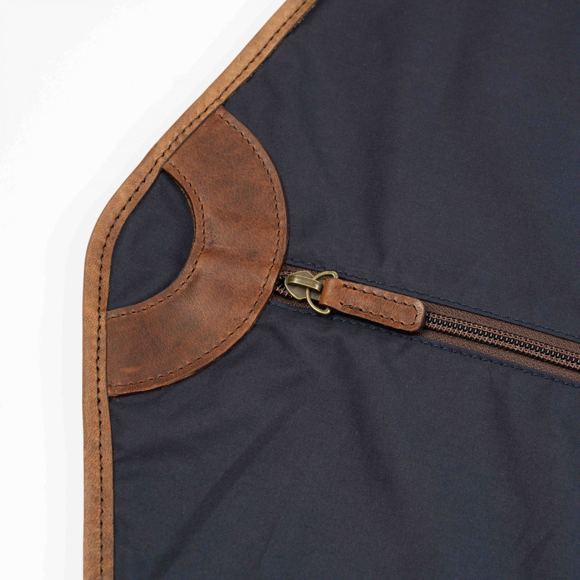 Goodwin Long Garment Sleeve in Navy Ventile and Baldwin Oak by Moore & Giles