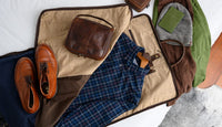 Gravely Garment Bag in Navy Ventile and Baldwin Oak by Moore & Giles