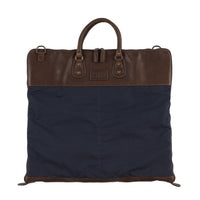 Gravely Garment Bag in Navy Ventile and Baldwin Oak by Moore & Giles