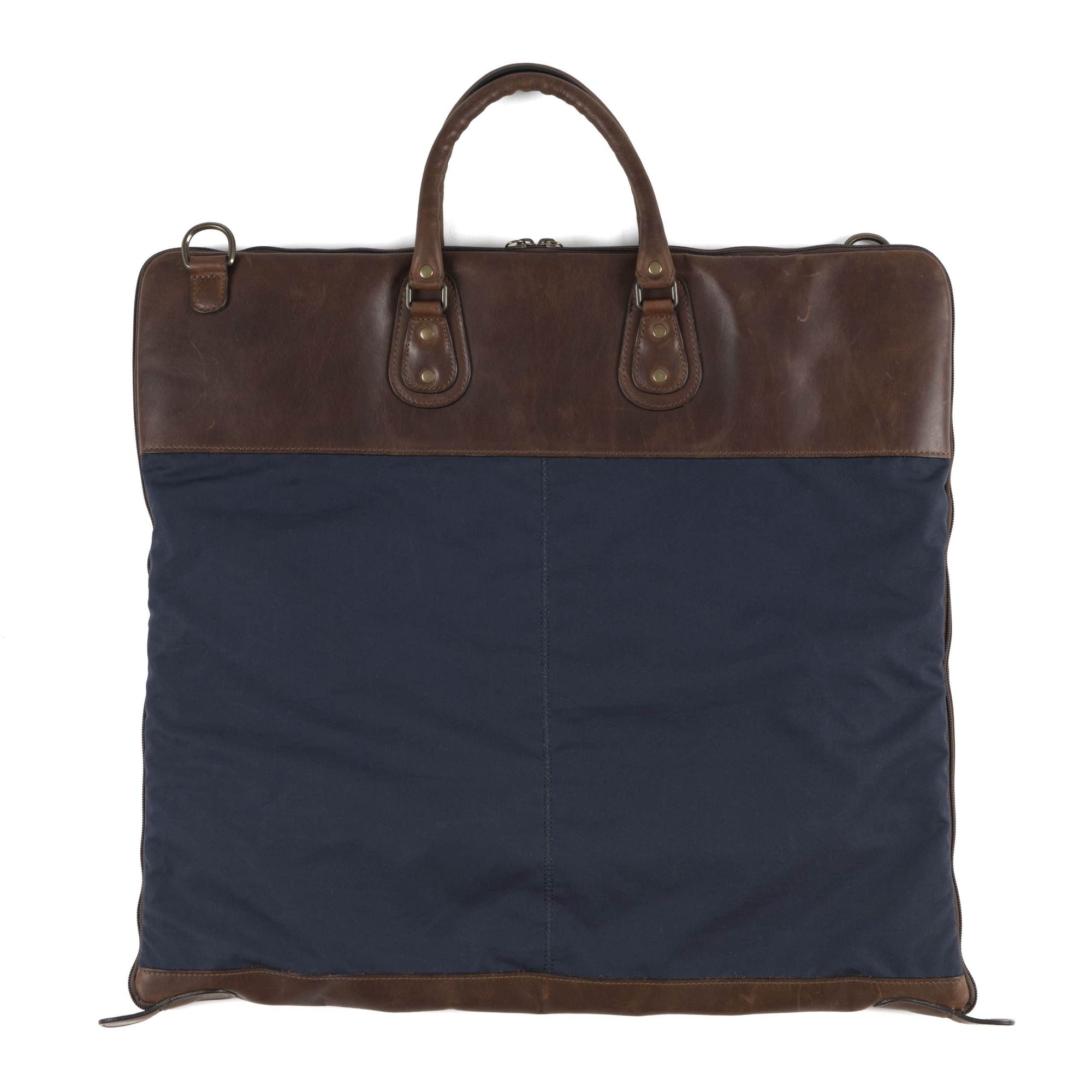 Gravely Garment Bag in Navy Ventile and Baldwin Oak by Moore & Giles