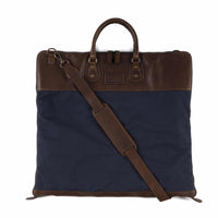 Gravely Garment Bag in Navy Ventile and Baldwin Oak by Moore & Giles