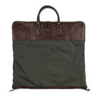 Gravely Garment Bag in Olive Ventile and Titan Milled Brown by Moore & Giles