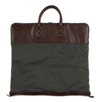 Gravely Garment Bag in Olive Ventile and Titan Milled Brown by Moore & Giles