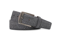 Sueded Belly-Cut Python Belt in Grey by Brookes & Hyde