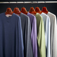 Malibu Long Sleeve Peruvian Cotton Tee Shirt in Grey Mélange by Left Coast Tee