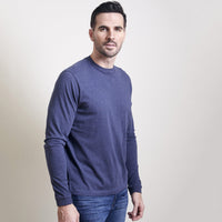 Malibu Long Sleeve Peruvian Cotton Tee Shirt in Navy Mélange by Left Coast Tee